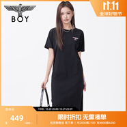 BOY LONDONBOYLONDON25新款夏季女款LOGO印花潮牌時(shí)尚街頭休閑連衣裙W17010 黑色 M