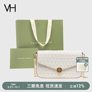 VANESSA HOGAN VH女包山茶花信封包高級感包包老花鏈條小包單肩斜挎包生日禮物 奶茶色+綠野仙蹤禮袋