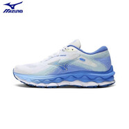 美津濃（MIZUNO）男女透氣緩震回彈慢跑鞋厚底耐磨跑步鞋WAVE SKY 7 J1GC230252黑 J1GD230274白色_銀灰色_藍色 40.5 260
