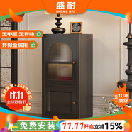 盛耐鋼制餐邊柜廚房法式復(fù)古夾縫柜置物多層儲(chǔ)物冰箱縫隙碗碟儲(chǔ)物柜子