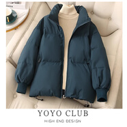 無(wú)標優(yōu)品面包服品牌折扣撿漏冬季短款羽絨棉衣女寬松加厚棉服面包 藏青色 S 建議85-105斤