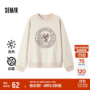 森馬（Semir）[商場(chǎng)同款]女oversize發(fā)熱抗菌2024冬季繡花抓絨上衣101724116004