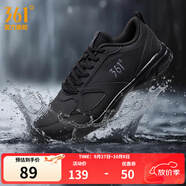 361°運動鞋男鞋秋季透氣網(wǎng)面跑鞋黑色通勤輕質(zhì)戶外慢跑步鞋 曜石黑/煙灰【皮革面防潑水】 42