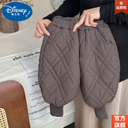迪士尼（DISNEY）男童冬季褲子款森系女寶菱格夾棉燈籠褲洋氣三層加厚棉褲外穿 旗 艦官 方灰色 三層夾棉 旗 艦官 方110 建議105厘米左右