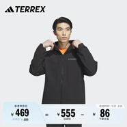 adidas舒適加絨戶(hù)外運(yùn)動(dòng)連帽軟殼衣男裝秋冬阿迪達(dá)斯官方TERREX   黑色/黑色   S
