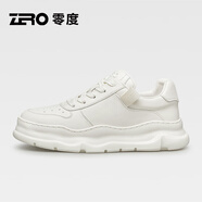 零度休閑鞋男鞋春季新款百搭復古潮流經(jīng)典板鞋男厚底增高運動(dòng)休閑鞋男 米白色 標準皮鞋碼 43 (265mm)