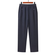 孜顏中老年女士春秋褲子媽媽長(cháng)款50-60歲洋氣春裝2026新款休閑直筒褲 6617牛仔藍 常規 XL 【建議80-100斤】