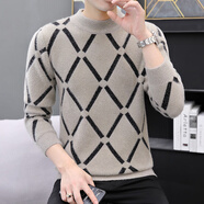 edcofgivensi圓領(lǐng)針織衫男士毛衣秋冬季新款青年男式毛線(xiàn)打底小衫修身潮流男裝 832-卡其 常規 XL (175)