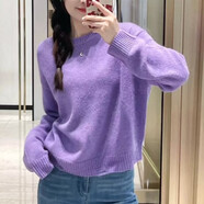 AMASS哥弟正品商場(chǎng)同款2025秋冬新款簡(jiǎn)約百搭純圓領(lǐng)針織衫毛衣5399761 紫色 均碼 M