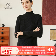 帕什【25新款新色】羊絨衫女半高領(lǐng)100山羊絨秋冬厚款針織毛衣女PS-06 黑色 2XL (135-150斤)