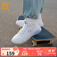 361°男鞋運(yùn)動(dòng)鞋板鞋男冬征秋季高幫革面加絨鞋保暖增高學(xué)生休閑鞋子男 【革面】361度白/冰河藍(lán) 41