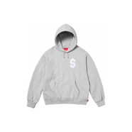 SupremeSS24 WEEK5 HOODED SWEATSHIRT 刺繡徽標拉絨加絨連帽長(cháng)袖衛衣 灰色 L