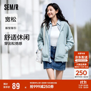 森馬梅花系列外套女寬松插肩袖刺繡春秋休閑連帽夾克109524108001