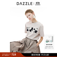 DAZZLE 地素短袖T恤2025年夏季新款淺卡其色刺繡T恤 淺卡其色 M