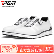PGM 新款 高爾夫男鞋 男士防水鞋子 旋轉(zhuǎn)鞋帶golf球鞋輕便 XZ164-白灰色 41