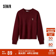 森馬（Semir）史努比系列毛衣女冬彩點(diǎn)含羊毛插肩袖繡花圓領(lǐng)套頭衫101724107025
