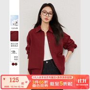 梵希蔓波爾多紅倒立口袋設計感襯衫女2025年春季新款純棉開衫上衣 A0370 波爾多紅 S