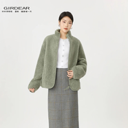 GIRDEAR/哥弟秋冬新款立領(lǐng)休閑潮酷羊羔毛高領(lǐng)寬松保暖外套140043 綠色 M (3)