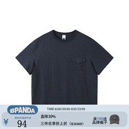 熊貓·本（ben.panda）25SS短袖男工字口袋T恤印花圓領美式百搭簡約情侶上衣 藏青色 L