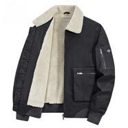 芭黎公雞（paril  rooster）法國男士羊羔絨外套毛領(lǐng)2025秋冬季新款加絨加厚保暖工裝外套 深灰色 2XL