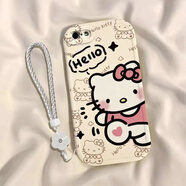 班美蘿hello適用殼5保護套可愛(ài)殼4s全包防新款軟殼外殼超薄iphone4iphone5s硅膠保護貓蘋(píng)果男女摔凱蒂卡 古董白【hello凱蒂貓】+花瓣手繩 iPhone 5S