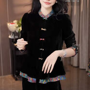 TS.TOUCH金絲絨上衣國風(fēng)盤(pán)扣上衣氣質(zhì)顯瘦女裝F秋季新款時(shí)尚立領(lǐng)洋氣外套 黑色 瑞鴻2571 XL (建議85-110斤)