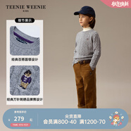 Teenie Weenie Kids小熊童裝24秋男女童經(jīng)典百搭休閑圓領(lǐng)羊毛毛衣 中灰色 130 cm