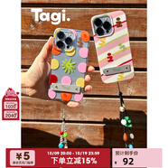 Tagi..水果鉆石《小尾巴》隱藏折疊金屬支架透明手機(jī)殼手機(jī)掛鏈適用于蘋果15p 手工測量 不同材料型號有0.5厘米左右誤差 請諒解 iPhone 其他型號