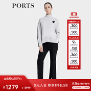 PORTS女裝褶裥線條裝飾直筒西褲LD9P082QWF071 黑色-5 0