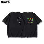 風(fēng)鳶花劉德華演唱會(huì )同款簡(jiǎn)約文字重磅長(cháng)袖男女T恤復古流行寬松國潮 短袖黑色【綠色字 前后印花】 S