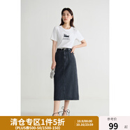 獨(dú)束大碼女裝【雙版雙色】復(fù)古百搭高腰波點(diǎn)A字半身裙夏新款半裙 牛仔黑-長款 XL (尺碼：3)
