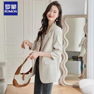 羅蒙（ROMON）西裝外套2025新款韓版小西裝休閑寬松上衣顯瘦春秋西服百搭 官方旗艦米白色 M