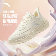 安踏牛奶糖跳繩鞋丨張雨霏同款綜訓鞋女軟底革面輕便減震訓練鞋運動(dòng)鞋