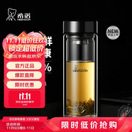希諾（HEENOOR）抗菌玻璃杯雙層隔熱辦公車(chē)載水杯男2025新款泡茶杯子X(jué)N-9303KT