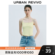 UR2025秋季新款女裝時(shí)尚基礎休閑百搭修身吊帶背心UYB450007 米黃 S