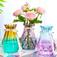 歐式玻璃花瓶家居裝飾品客廳擺件插干花 水培富貴竹陶瓷花瓶擺件 新喏（15漸變?nèi)?件套 周年慶促銷+送精美絲帶