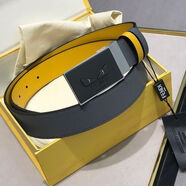 芬迪百倫小怪獸系列男女通用腰帶真皮褲帶超35mm寬頭層牛皮百搭皮帶 款式1 100cm