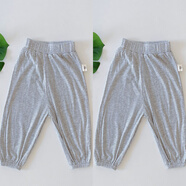 NACJOM輕奢高級感嬰兒休閑褲夏季男孩和女孩模態(tài)褲薄嬰兒大Pp褲多功能夏 莫代爾長(cháng)褲-灰+灰 80 cm