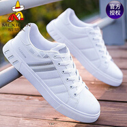 稻草人（MEXICAN）高幫皮鞋男鞋2025冬季新款商務(wù)復古英倫工裝靴時(shí)尚百搭男款騎士靴 8618白灰色 39