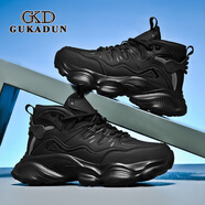 古卡頓（GUKADUN）老爹鞋男秋冬季新款運動(dòng)鞋2025休閑跑步鞋子男軟底不累腳網(wǎng)面男鞋 黑色 39