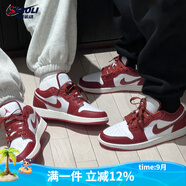 耐克（NIKE）【潮】Air Jordan aj1板鞋男女情侶新款低幫休閑運(yùn)動(dòng)籃球鞋休閑鞋 FJ3465/FJ3459-160白紅 女款GS 38