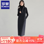 羅蒙（ROMON）長(zhǎng)裙2025年春秋季新款雙面呢女中長(zhǎng)款高端灰色寬松無(wú)袖背心連衣裙 深灰長(zhǎng)款 S  建議110-130斤