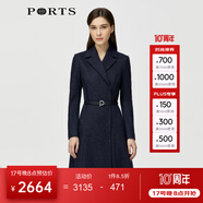 PORTS寶姿秋冬新品女裝長(cháng)袖中長(cháng)連衣裙ALM9N013LCF030 丈青-1 XXS (0)