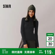 森馬（Semir）毛衣女冬季舒適緊身半高領(lǐng)正肩純色羊毛衫顯瘦打底衫101724107003