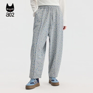 a02寬松休閑褲子女2025新款秋季燈籠褲設計感秋裝長(cháng)褲 淺灰色 S