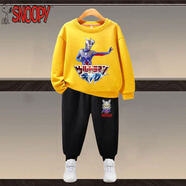 史努比（SNOOPY）兒童衣服賽羅奧特曼男童春秋衛衣套裝2025新款帥氣加厚帥氣兩件套 賽羅(黃色)+黑色長(cháng)褲  常規 90 建議身高80-90cm