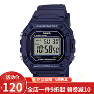 卡西歐（CASIO） 卡西歐(CASIO)小方塊數(shù)顯電子表狂飆安欣同款男防水學(xué)生運(yùn)動(dòng)手表 W-218H-2A藍(lán)色