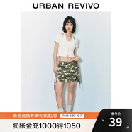 UR2025夏季新款女裝時(shí)尚氣質(zhì)假兩件修身掛脖短袖T恤UYY450158 本白 M