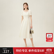 范思藍(lán)恩天鵝裙 法式浪漫連衣裙女2024夏新款網(wǎng)紗收腰顯瘦A字裙子 白月光 XS