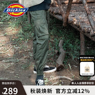dickies休閑褲 男女同款新復(fù)古回潮印花多口袋束口工裝褲百搭8 軍綠色 28